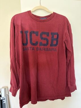 Vintage UCSB Santa Barbara Long Sleeve Tee - Maroon with Navy Logo